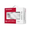 AXAGON ACU-PD30W, napájacia nabíjačka 30 W, 1x port USB-C, PD3.0/PPS/QC4+/SFC/AFC/Apple, biela