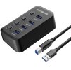 PremiumCord USB 3.2 Superspeed HUB 4-portový s prepínačmi portov