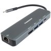 USB-C na HDMI + 2x USB3.2 + PD 100W + RJ45 10/100/1000Mbps adaptér