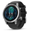 Garmin fenix® E – 47 mm, AMOLED, nerezová ocel, černý silikonový řemínek