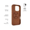 Kožený zadný kryt FIXED MagLeather s podporou MagSafe pre Apple iPhone 16 Pro, hnedý