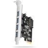 AXAGON PCEU-430RS, radič PCIe, 4x port USB 5Gbps, napájanie SATA, Renesas PD720201, SP
