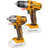 Ingco COSLI230702 AKU strojová súprava - vŕtací skrutkovač a rázový uťahovák vrátane 2ks akumulátora a nabíjačky