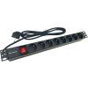 conexpro 19 rozvodny panel 8x 230v fr 16a 1 4m cerny ien533201