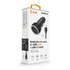 Nabíjačka do auta ALIGATOR s káblom USB-C a výstupom 2xUSB 2,4 A, čierna