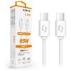 Dátový kábel ALIGATOR POWER 65W, USB-C/USB-C 3A, 2,5 m biely