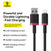 Rýchlonabíjací kábel Baseus Dura USB/Lightning 2 m 2,4 A červený/čierny