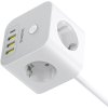 Predlžovací kábel Baseus PowerCombo Cube 3x zásuvka + 3x USB + 1x USB-C 20W 1,5 m biely