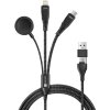 CONNECT IT Wirez 6v1 1x USB-C 1x Lightning 1x nabíjačka pre hodinky 1,25 m ČIERNA