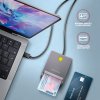 AXAGON CRE-SM3TC, kontaktná čítačka kariet USB-C FlatReader Smart card (eCard), kábel 1,2 m