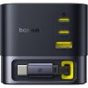 Baseus Super GaN 100W sieťová nabíjačka s USB-C 82cm, 1xUSB, 2xUSB-C čierna