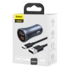 Baseus Golden Contactor Pro nabíjačka do auta s káblom USB-C 1m 40W 2x USB sivá