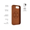 Zadný kryt FIXED MagLeather z kože s podporou MagSafe pre Apple iPhone 16e, hnedý