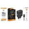 ALIGATOR PD 20W rýchlonabíjačka USB-C, USB-C/USB-C, čierna