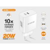 ALIGATOR PD 20W rýchlonabíjačka USB-C s káblom USB-C/Lightning (iPhone), biela