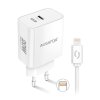 ALIGATOR PD 20W rýchlonabíjačka USB-C s káblom USB-C/Lightning (iPhone), biela