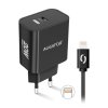 ALIGATOR PD 20W rýchlonabíjačka USB-C s káblom USB-C/Lightning(iPhone), čierna