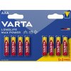 Varta Longlife Max Power, alkalické batérie, typ AAA, 8 ks