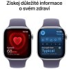 Apple Watch Series 11 GPS 46mm strieborné hliníkové puzdro s fialovým športovým remienkom - S/M