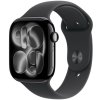 Apple Watch Series 11 GPS 46mm Jet Black hliníkové puzdro s čiernym športovým remienkom - S/M