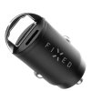 Nabíjačka do auta FIXED s výstupom USB-C a USB-A v miniatúrnom vyhotovení, podpora PD a QC 3.0, 30 W, čierna