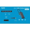 Rapoo UCM-2001 4-v-1 multiportový adaptér USB-C