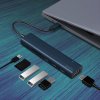 Spello USB-C Hub Slim 7v1 | 100W USB-C PD, 3× USB-A, HDMI, slot na SD/TF kartu | temně inkoustová | všechny porty v jednom