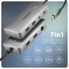 AXAGON HMC-CUB83X2, USB 10Gbps hub, 2x USB-A, USB-C, HDMI & DP 4k/144Hz, RJ-45 GLAN, PD 100W, kabel USB-C 15cm