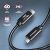 AXAGON BUCM4X-CM05AB NewGEN+ kabel USB-C <-> USB-C, 0.5m, USB4 Gen 3×2, PD 240W 5A, 8K HD, ALU, oplet, černý