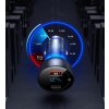 Baseus Particular Digital Display Duálny adaptér do auta USB-A QC + USB-C 65W, okrová