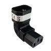 Vertikálny uhlový adaptér IEC C13 samica na IEC C14 samec, napätie 230 V, max. prúd 10 A