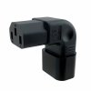 Vertikálny uhlový adaptér IEC C13 samica na IEC C14 samec, napätie 230 V, max. prúd 10 A