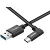 Avacom Dátový a nabíjací kábel USB - USB-C, 100 cm, 90° konektor, čierny