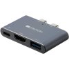 Replikátor portov CANYON DS-1, 3v1, pre Apple Macbook s Thunderbolt 3 (USB-C 100 W)