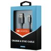 Nabíjací kábel CANYON Lightning MFI-2, plochý, certifikovaný spoločnosťou Apple, dĺžka 1 m, tmavosivý