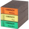 BOSCH Brúsny blok EXPERT S471 Standard, 26 × 69 × 97 mm, stredný, jemný, veľmi jemný, 3 ks