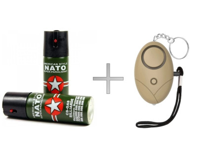 Pepřový sprej + alarm béžový