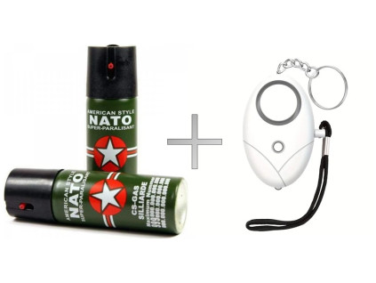 Pepřový sprej + alarm býlý
