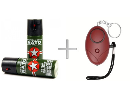 Pepřový sprej + alarm hnědý