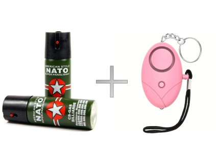 Pepřový sprej + alarm růžový