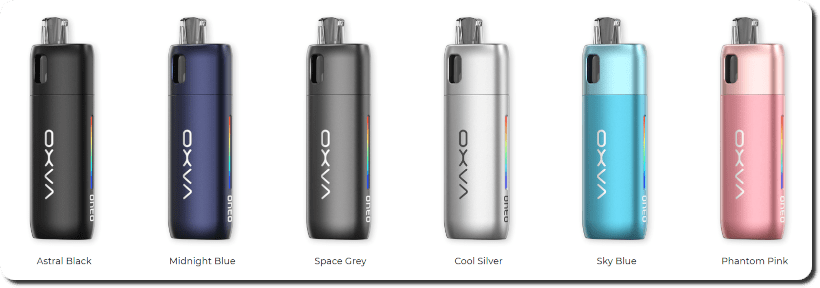 Banner farieb elektronických cigariet Oxva Oneo