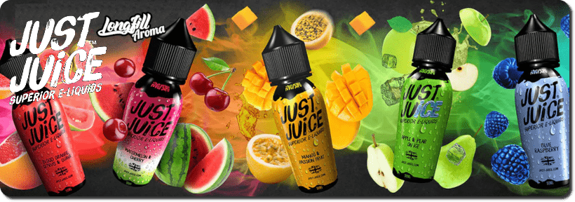 Banner príchutí pre e-cigarety, značka Just Juice
