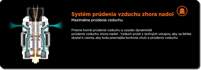 Banner zobrazujúci smer nasávania vzduchu (airflow) systému Z Sub-ohm Tank od geekvape