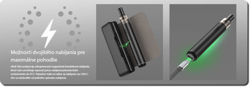 banner nabíjania elektronických cigariet Joyetech eRoll Slim
