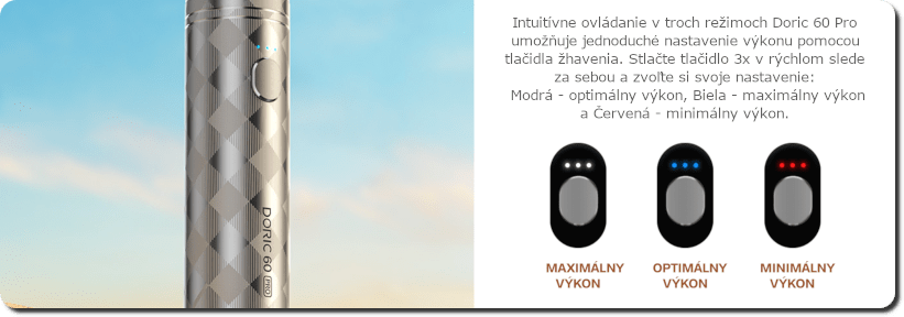 Prepínanie režimov výkonu Doric 60 Pro - banner