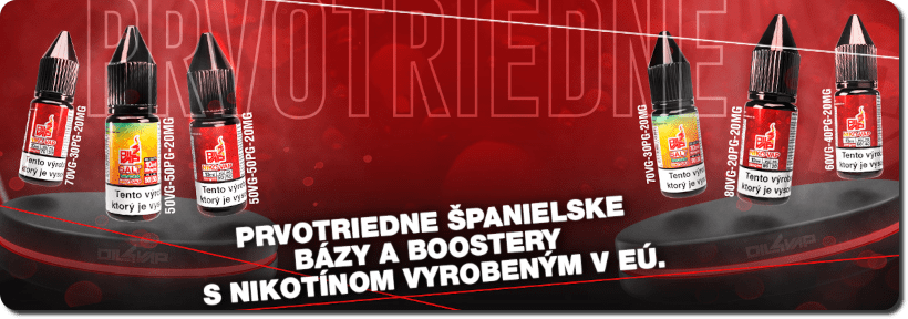 Banner nikotínových báz a boosterov Niko-Vap od Oil4Vap
