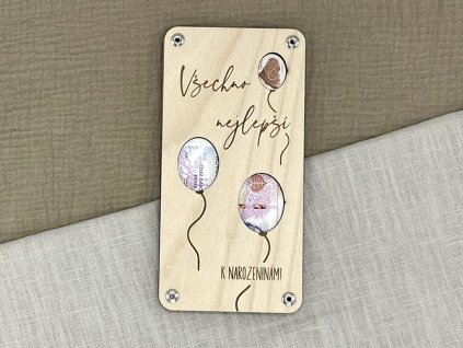 Dřevěné přání na peníze