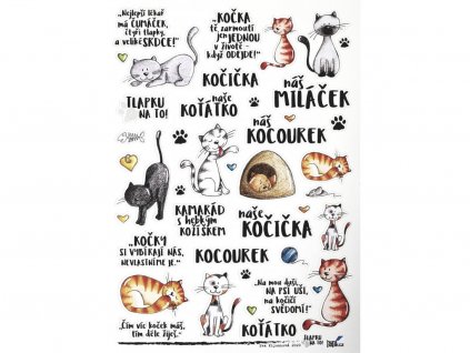 618 samolepky do fotoalba tlapku na to kocka a5