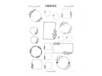 1851 samolepky cernobile kvetinove ramecky