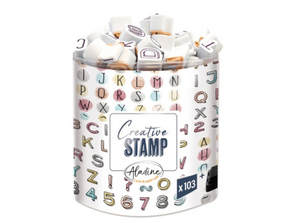 Razítka Písmena a čísla - 103 kusů